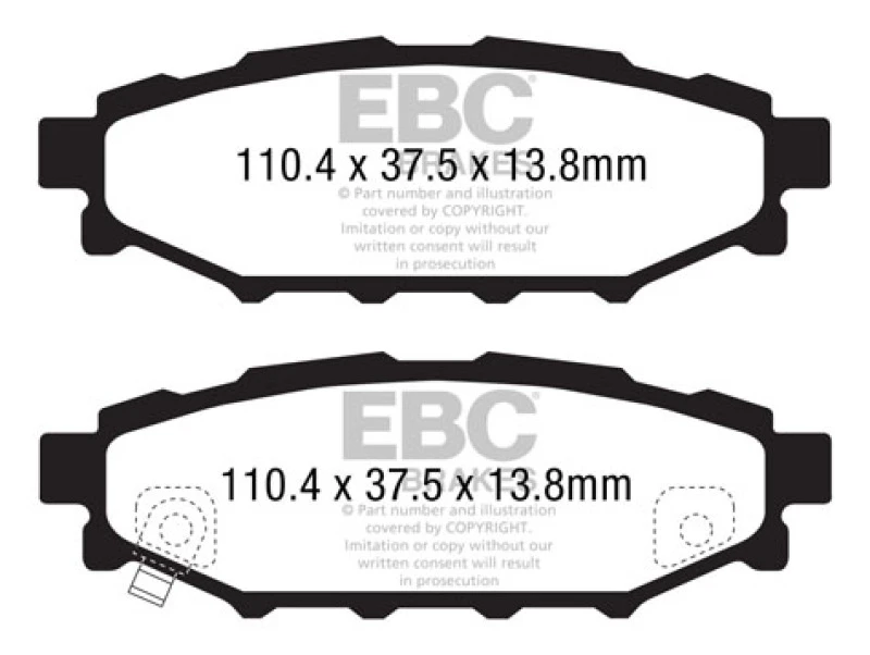 EBC Racing 17-23 Subaru Impreza 2.0L Rear RP-1 Brake Pads