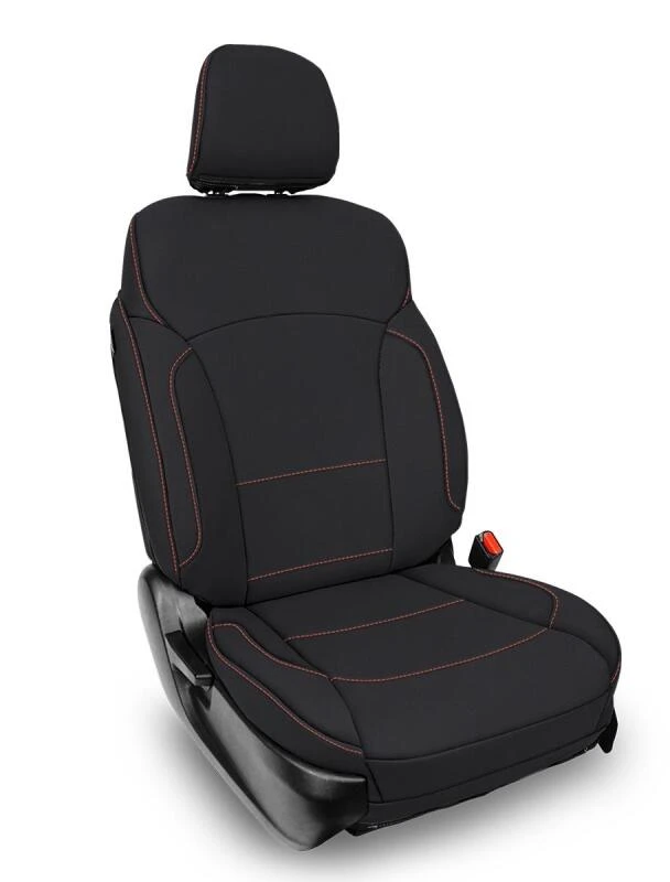 PRP 2013-2017 Subaru Crosstrek Front Seat Covers (Pair) - Black w/ Orange Stitch