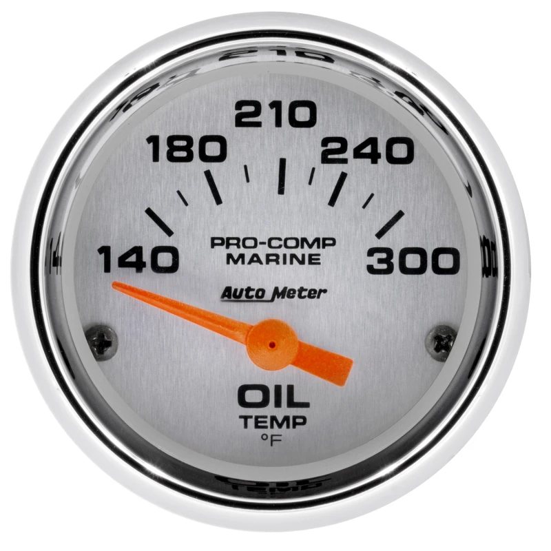 Autometer Marine Chrome Ultra-Lite 2-1/16in Electric Oil Temperature Gauge 140-300 Deg F