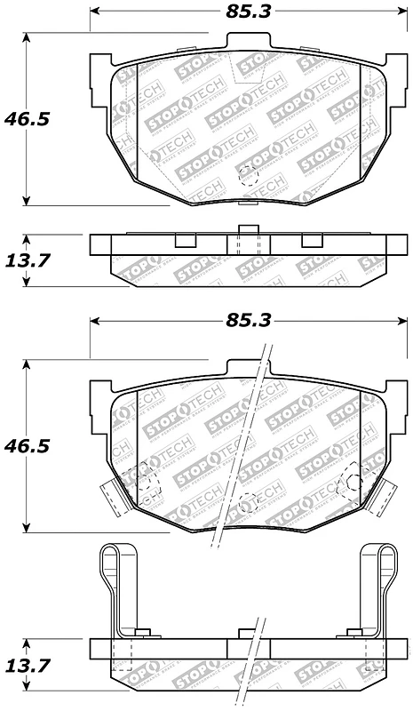 StopTech Street Select Brake Pads - Rear