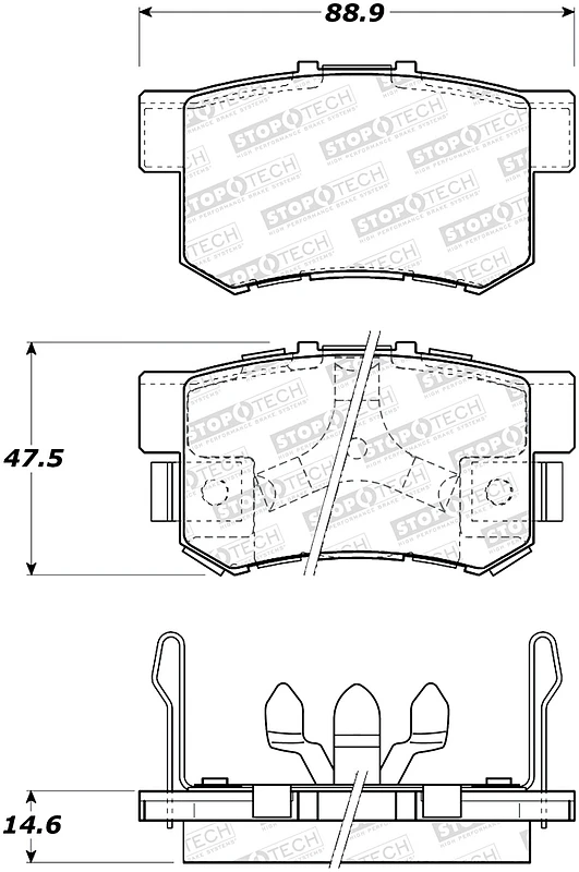 StopTech 05-16 Honda CR-V Street Rear Brake Pads