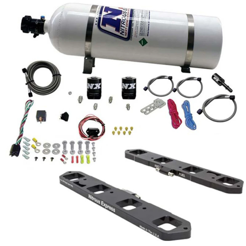 nitrous-express_20958-15-6794321b9da96 Nitrous Express Dodge Hemi 5,7L/6,1L/6,4L Direkt-Port-Plattensystem mit 15lb-Flasche