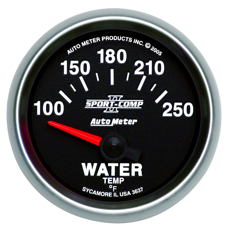 Autometer Sport-Comp II 52mm 100-250 F Short Sweep Electronic Water Temperature Gauge