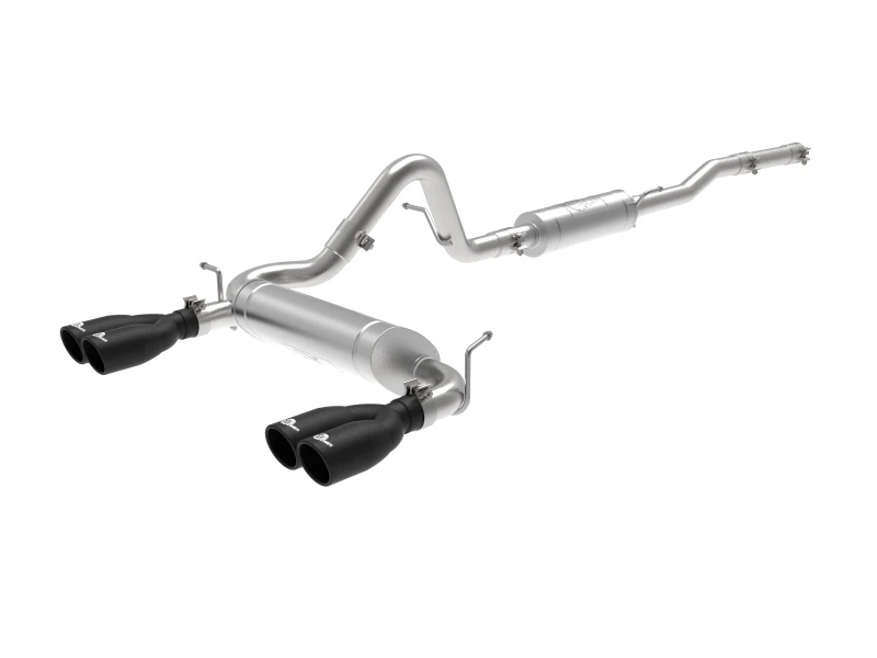 aFe Vulcan Series 2,5 Zoll 304SS Cat-Back Auspuff 07-18 Jeep Wrangler (JK) V6-3,6/3,8L mit schwarzen Endrohren