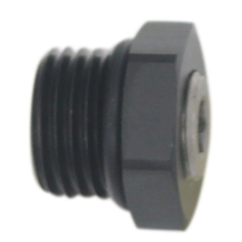 DeatschWerks 6AN ORB-Male-Stecker mit 1/8-Zoll-NPT-Messport - eloxiert matt schwarz