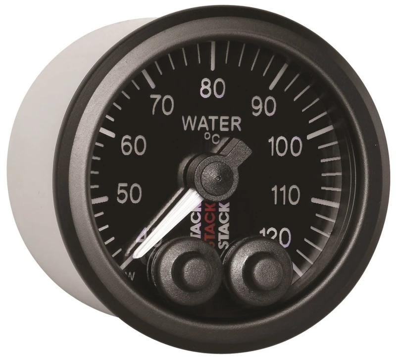 Autometer Stack 52mm 40-120 Grad C 1/8 Zoll NPTF-Männlich Pro-Control Wasser-Temperatur-Anzeige - Schwarz