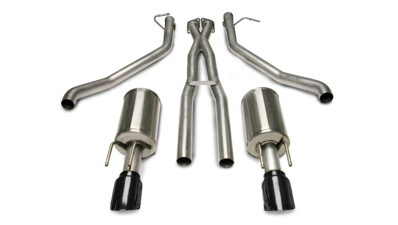 Corsa 05-06 Pontiac GTO 6L V8 2.5in Sport Cat-Back Exhaust + XPipe w/Dual Exit Single 4in BlackTips