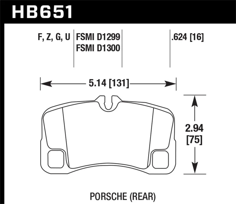 Hawk 09-11 Porsche 911 3.6L Carrera Exc.Keramik-Verbundbremsen Hinten ER-1 Bremseinsätze