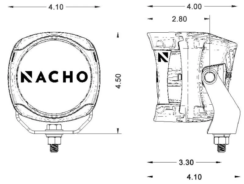 ARB NACHO Quatro Flood 4-Zoll-Offroad-LED-Licht - Paar