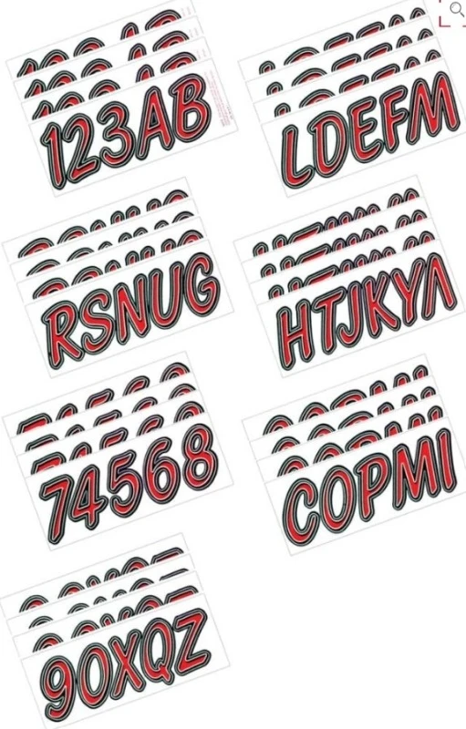 Hardline Bootsbeschriftungsset 3 Zoll – 400 Dunkelrot/Schwarz