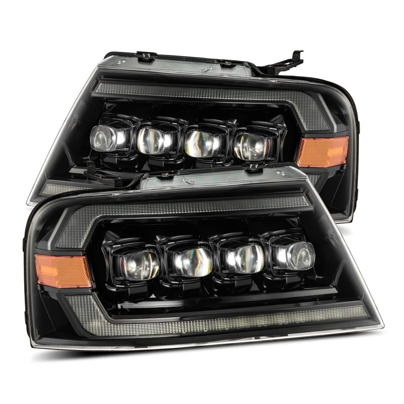 AlphaRex 04-08 Ford F-150 (kein 2004 Heritage) NOVA-Serie LED-Projektor-Scheinwerfer Chrom mit aktiver Licht- und Seq.-Sig.