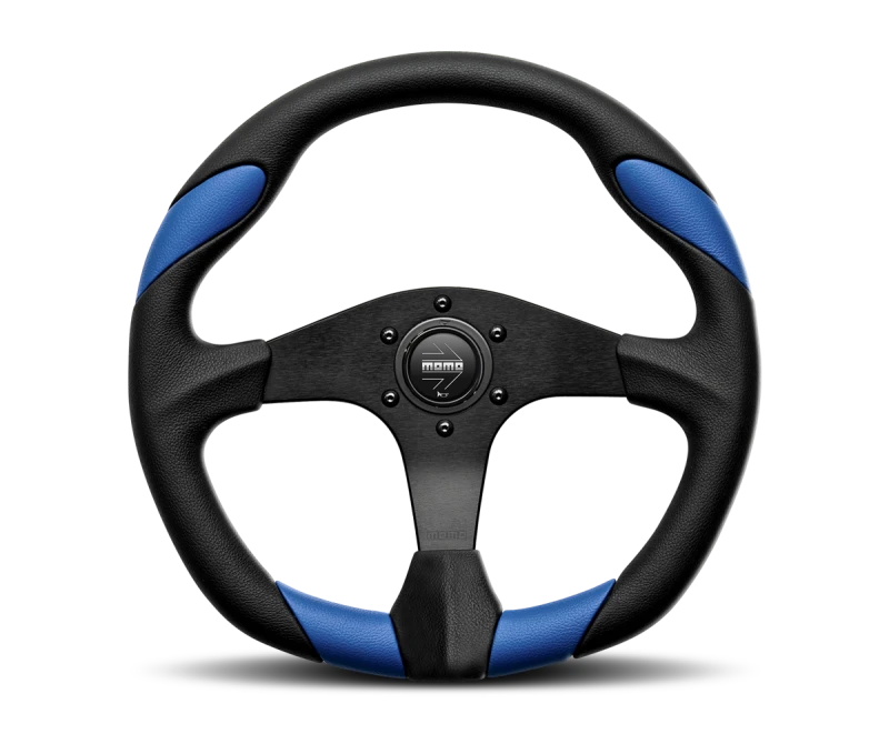Momo Race Steering Wheel 350 mm - Black Leather/Anth Spokes