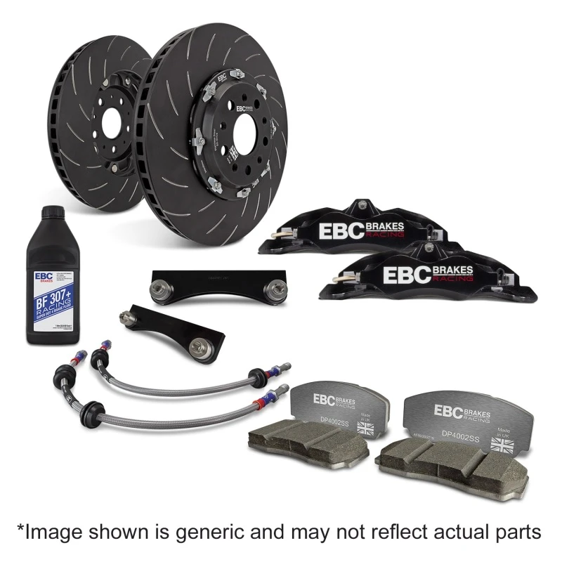 EBC Racing 12-20 Audi A3 (8V) 1.8T Black Apollo-4 Calipers 330mm Rotors Front Big Brake Kit