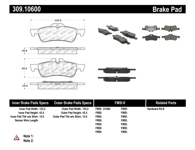 StopTech Performance 02-06 Mini Rear Brake Pads