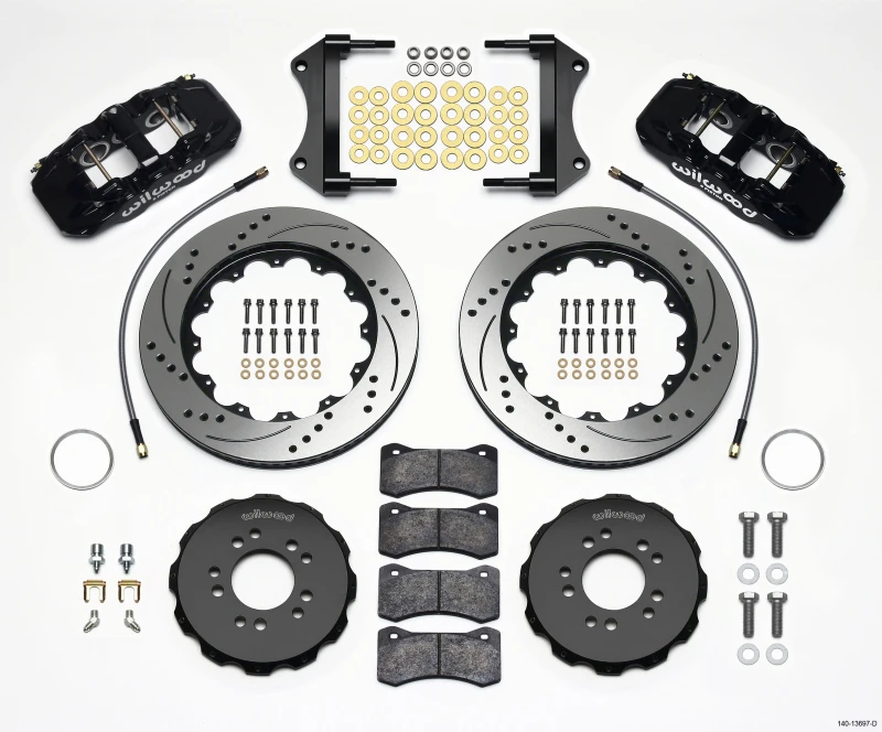 Wilwood AERO6 Vorderer Hut-Kit 14,25 gebohrt für Corvette C7 ab 2014 mit Leitungen