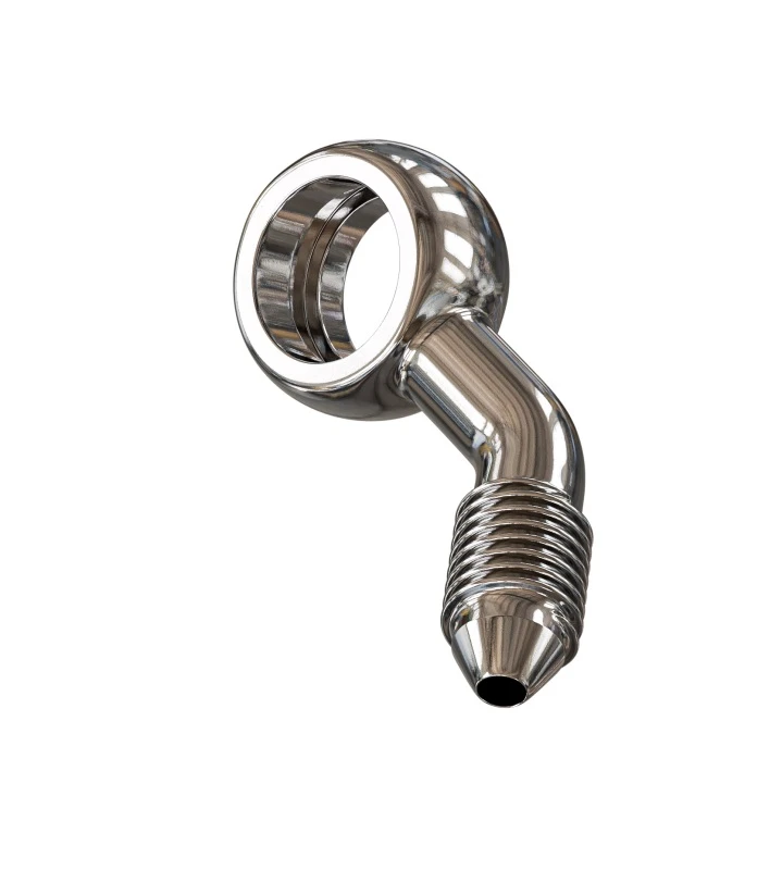 Goodridge 45 Grad Banjo-Adapter, zusammengesetzt, rechts für 3/8 oder M10 Schraube