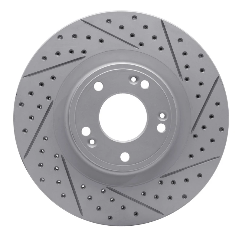 DFC 09-11 Hyundai Genesis Sedan Front Right Drilled & Slotted Geoperformance Rotor