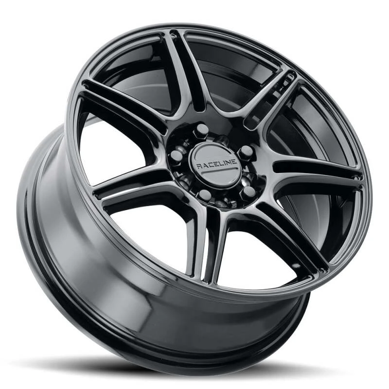 Raceline 148B Apex 16x7in / 5X100 / 5X114.3 BP / 40mm Offset / 72.62mm Bore - Gloss Black
