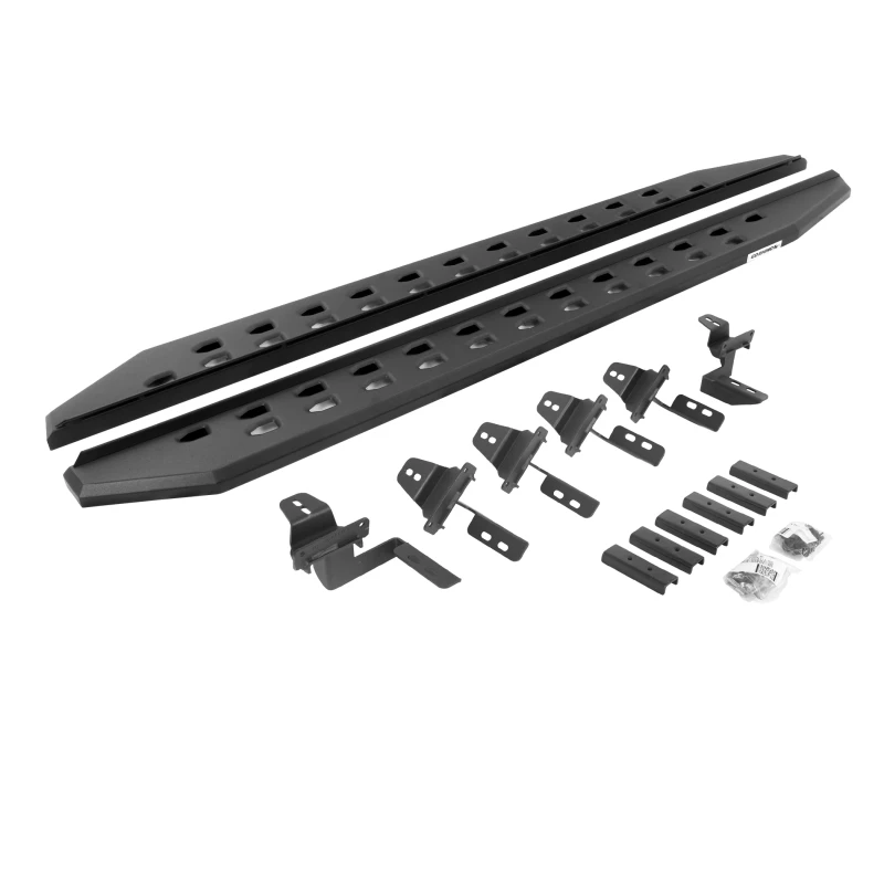 Go Rhino 07-18 Jeep Wrangler JK 4DR RB20 Slim Laufbretter Kit (Inkl. Halterungen) - Tex. Schwarz