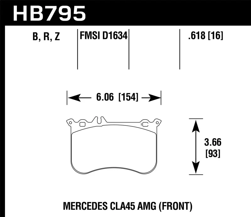 Hawk 14-17 Mercedes-Benz CLA 45 AMG/15-17 Mercedes-Benz GLA 45 AMG HPS 5.0 Vordere Bremsbeläge