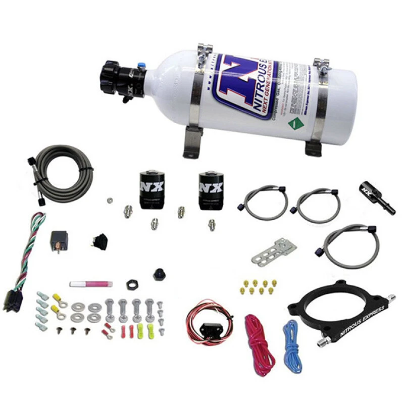 Nitrous Express 11-15 Ford Mustang GT 5.0L High Output Nitrous Plate Kit (50-250HP) w/5lb Bottle
