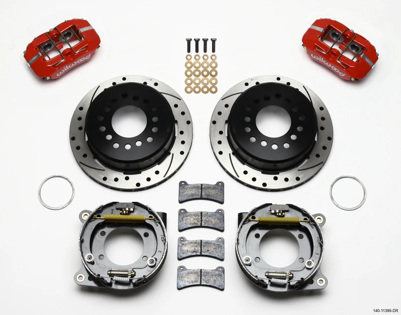 Wilwood Dynapro Low-Profile 11,00 Zoll P-Bremse Kit Drill-Rot 93-97 Camaro/Firebird 2,75 Zoll Offset
