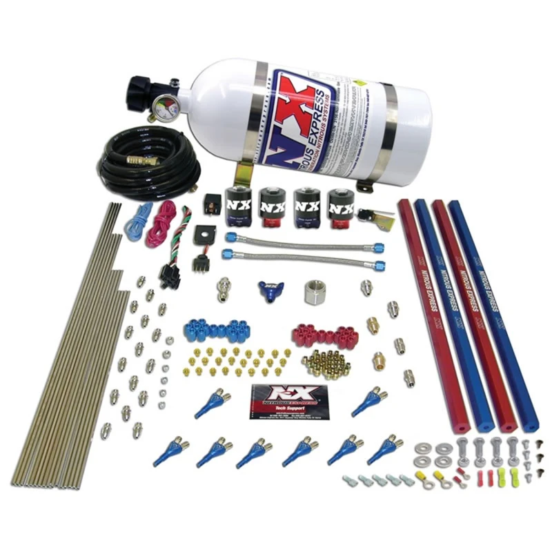 Nitrous Express Shark/Gas (200-600PS) 2 Solenoid Nitrous Kit mit 10lb Flasche
