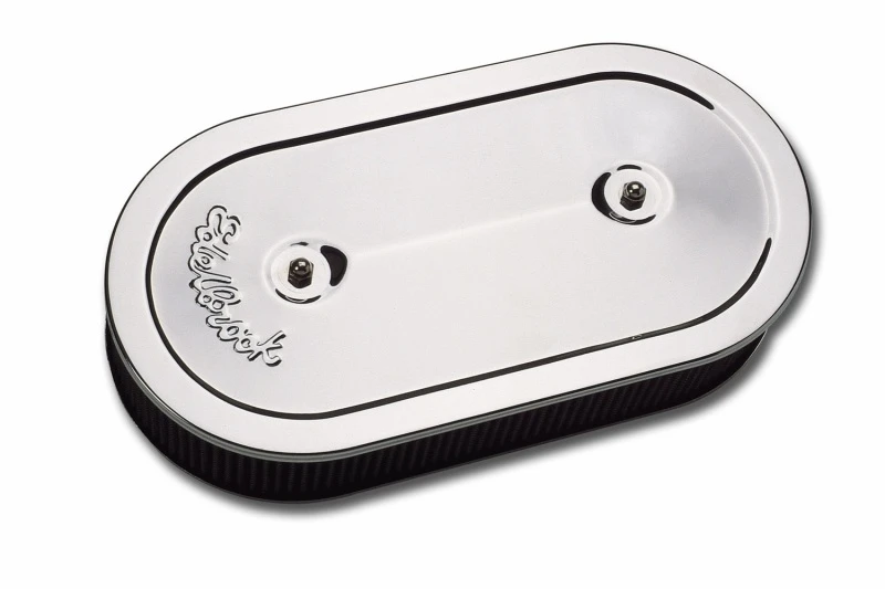 Edelbrock Luftfilter Pro-Flo Serie Oval Stahl-Top 13,5 x 7 x 3,5 Zoll Dual-Vergaser Chrom