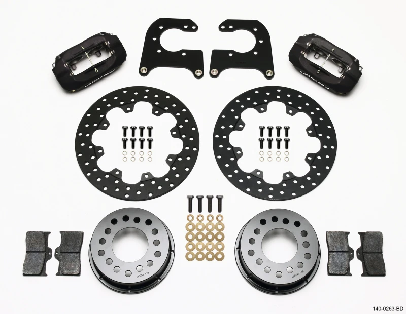Wilwood Forged Dynalite Hinterrad-Bremse-Kit gebohrte Bremsscheibe Chev 12 Bolt mit C-Clips