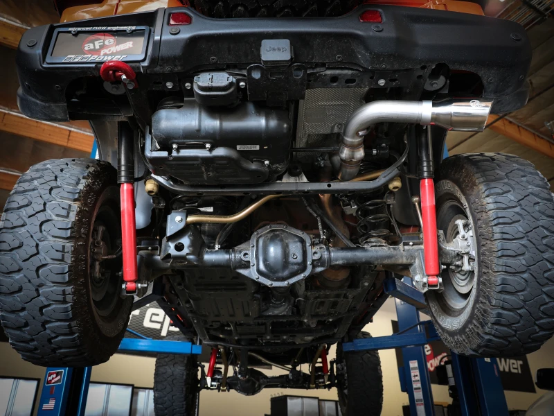 aFe 20-21 Jeep Wrangler Large Bore-HD 3-Zoll-304-Edelstahl-DPF-Back-Abgasanlage - Polierte Spitze