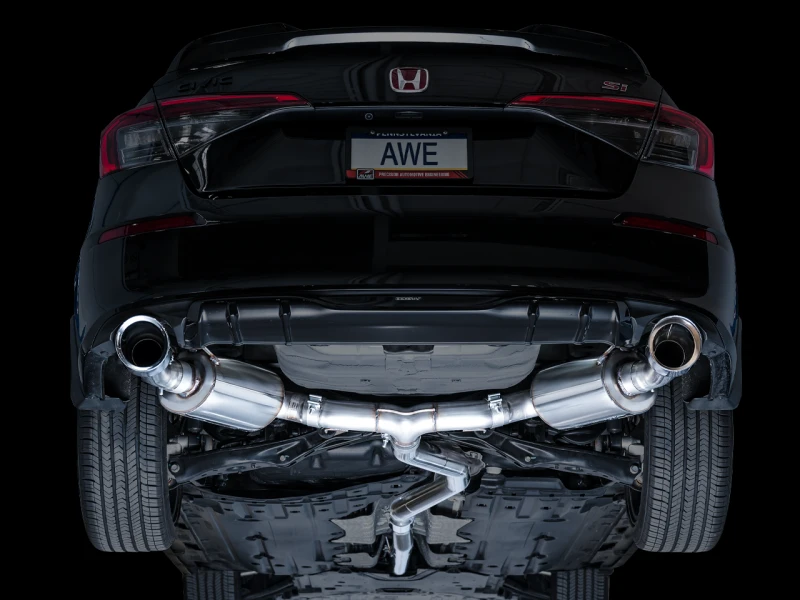 AWE Tuning 22+ Honda Civic Si/Acura Integra Touring Edition Kat-Endschalldämpfer - Doppel Chrom-Silber Spitze
