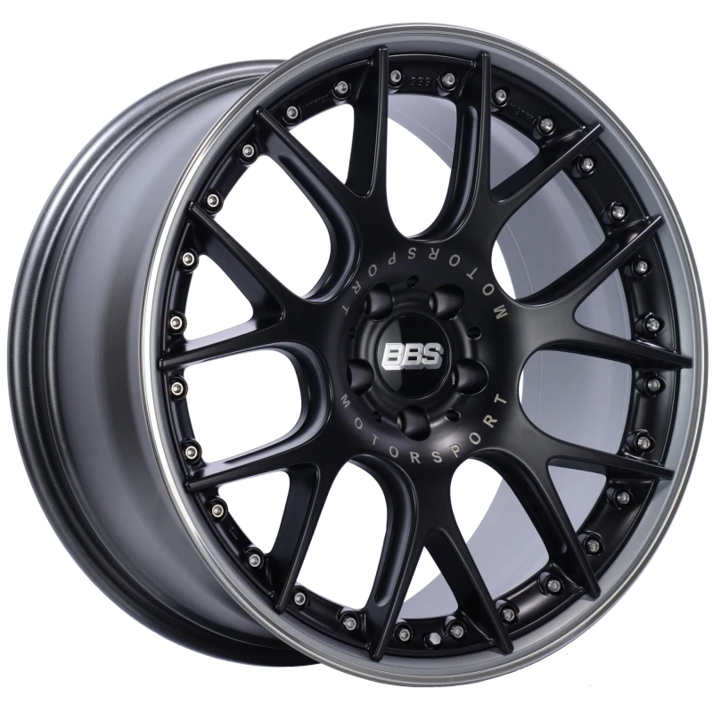 BBS CH-RII 20x9 5x112 ET30 Satin Black Center Platinum Lip SS Rim Prot Wheel -82mm PFS/Clip Req