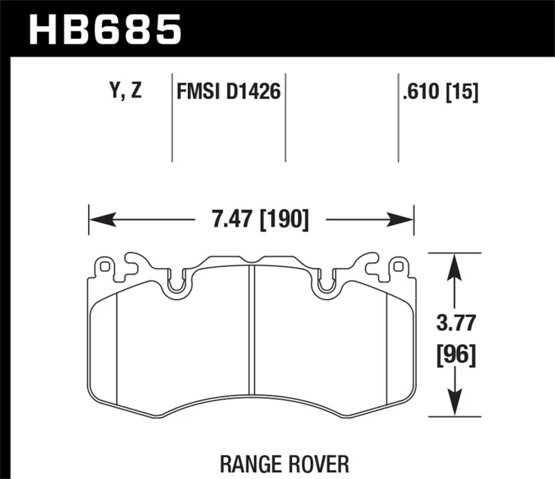 Hawk 10-11 Range Rover/Range Rover Sport Supercharged LTS Vordere Bremse Pads