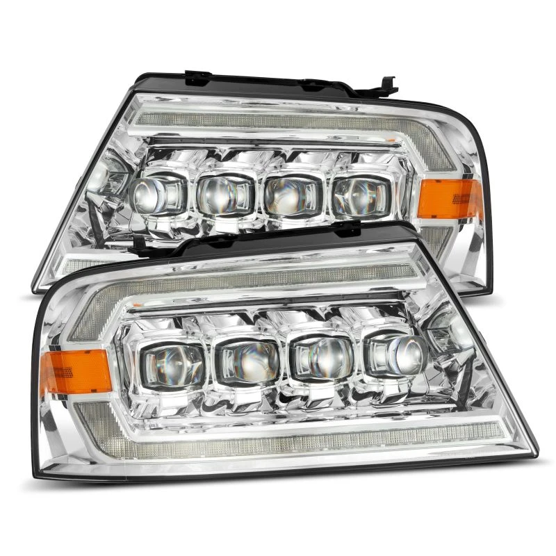 AlphaRex 04-08 Ford F150 / 06-08 Lincoln Mark LT NOVA LED-Projektorscheinwerfer Chrom mit Aktiv-Licht/Seq