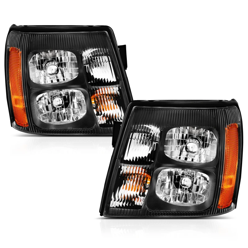 ANZO 2003-2006 Cadillac Escalade Kristall-Scheinwerfer Schwarz Amber