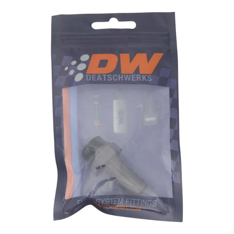 DeatschWerks 8AN ORB-Männlich auf 1/2 Zoll-Männlich-Triple-Barb-Fitting (einschließlich O-Ring) - eloxiert matt schwarz