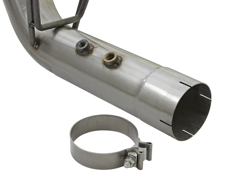 aFe Large Bore-HD 4 Zoll 409-SS DPF-Back Auspuff mit Dual Polierten Endstücken 2017 GM Duramax V8-6.6L (td) L5P