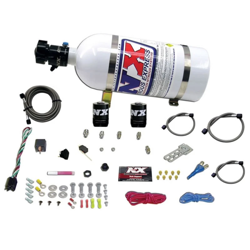Nitrous Express Ford EFI Renn Single Nozzle Nitrous Kit (100-250PS) mit 10lb Flasche