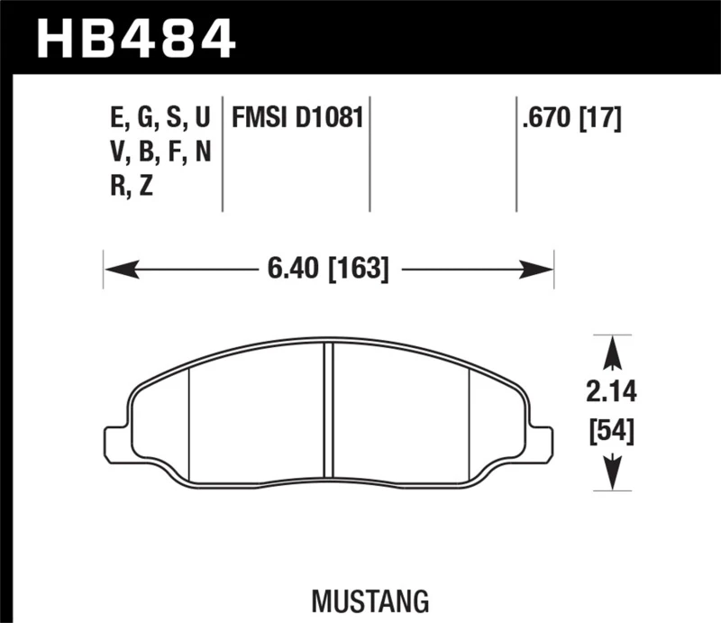 hawk-performance_HB484F.670-679341d464752 Hawk 05-10 Ford Mustang GT & V6 / 07-08 Shelby GT Leistungskeramik-Straßen-Bremsbeläge
