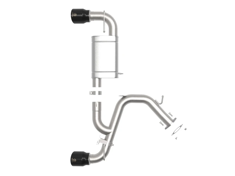 aFe 21-22 Hyundai Veloster N L4-2.0L Takeda 3-Zoll-304-Edelstahl-Achse-Rückseite-Abgas-System mit schwarzer Spitze