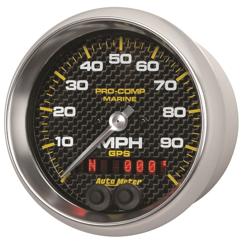 Autometer Marine Carbon Fiber 3-3/8 Zoll 100MPH GPS Geschwindigkeitsmesser