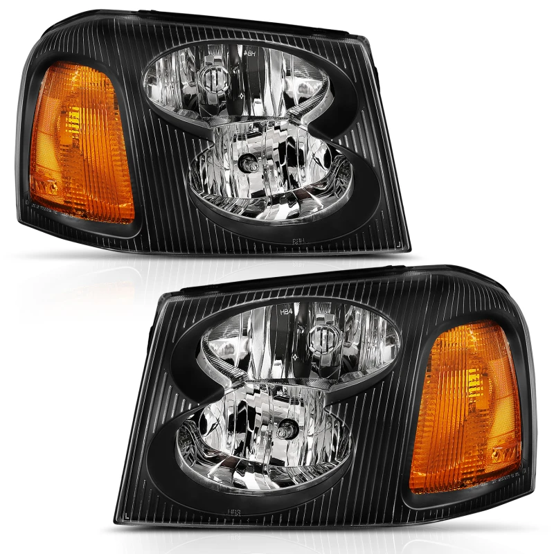 ANZO 2002-2009 Gmc Envoy Kristall-Scheinwerfer  Schwarz Bernstein