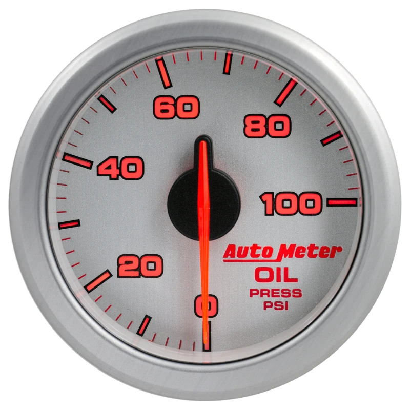 Autometer Airdrive 2-1/6in Öl-Druckanzeige 0-100 PSI - Silber
