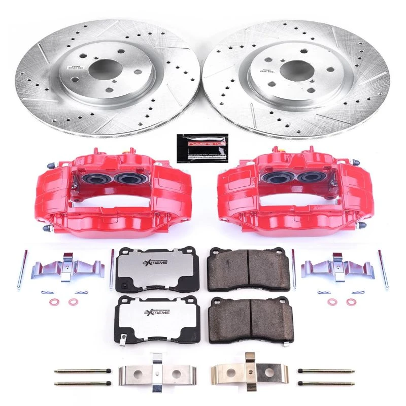 Power Stop Front Z26 Street Warrior Brake Kit w/Calipers for 05-14 Subaru Impreza