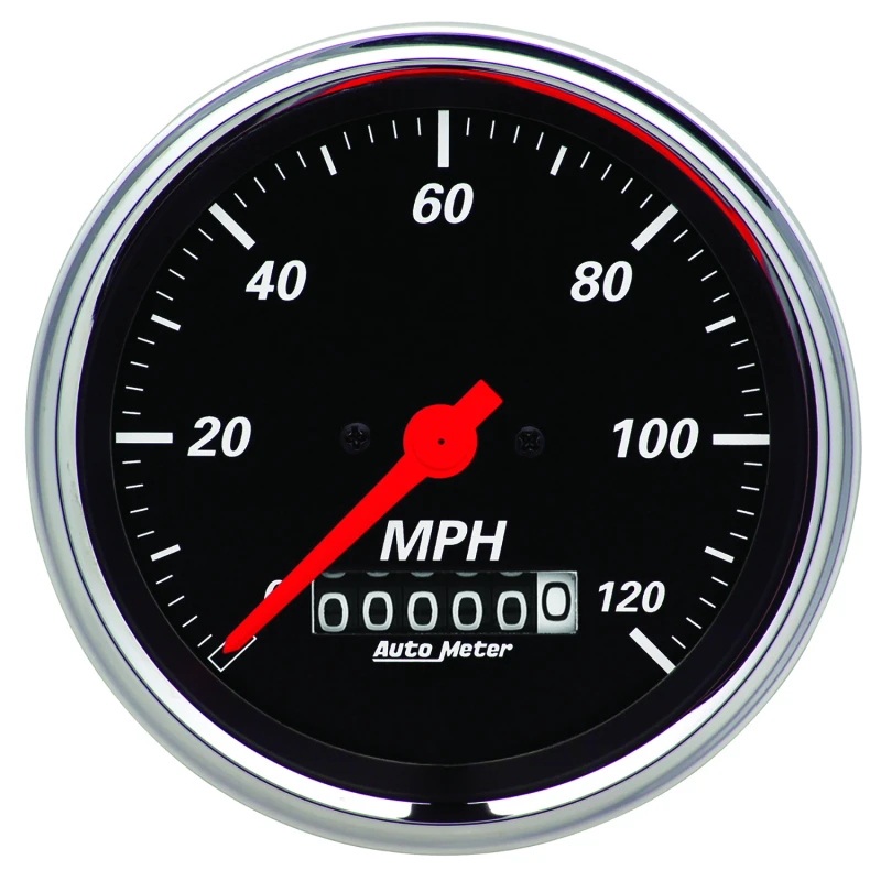 Autometer Designer Black 3-3/8in Electrical 120MPH Speedometer w/ Wheel Odometer