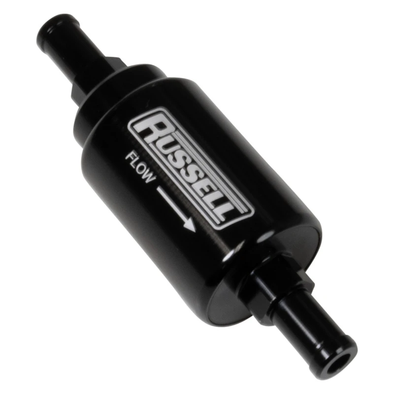Russell 3/8 Male To 3/8 Male Barbed Fuel Check Valve - Black Anodized