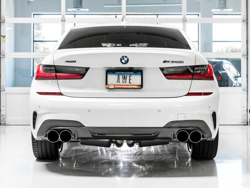 AWE Tuning 2019+ BMW M340i (G20) Resonierter Touring Edition Auspuff - Vierfach Chromsilber Endrohre