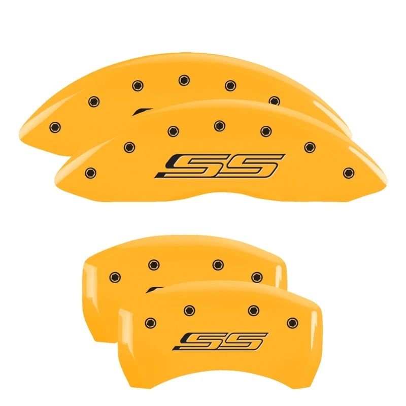MGP 4 Caliper Covers Engraved Front & Rear Gen 5/SS Yellow finish black ch