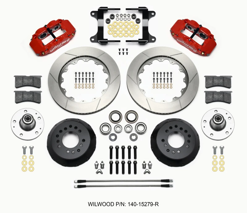 Wilwood Narrow Superlite 6R Vorderes Naben-Kit 14,00 Zoll Rot 82-92 Camaro/Firebird