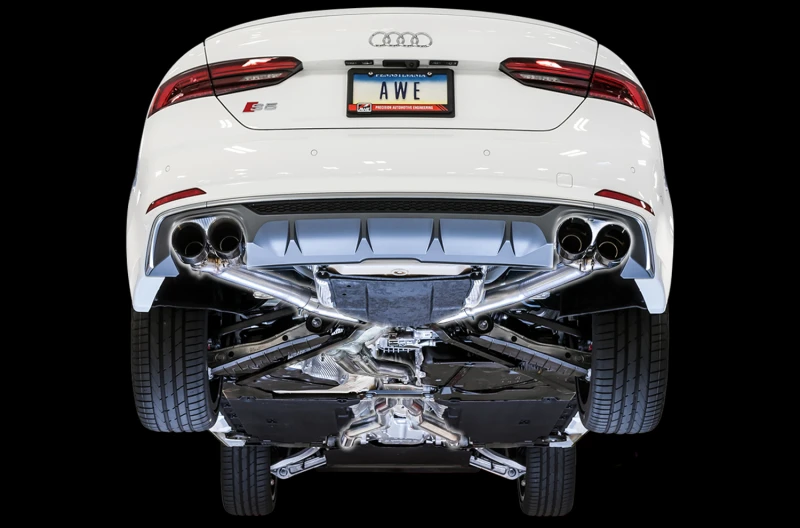 AWE Tuning Audi B9 S5 Sportback Track Edition Auspuff - Nicht-Resoniert (Schwarze 102mm Endrohre)
